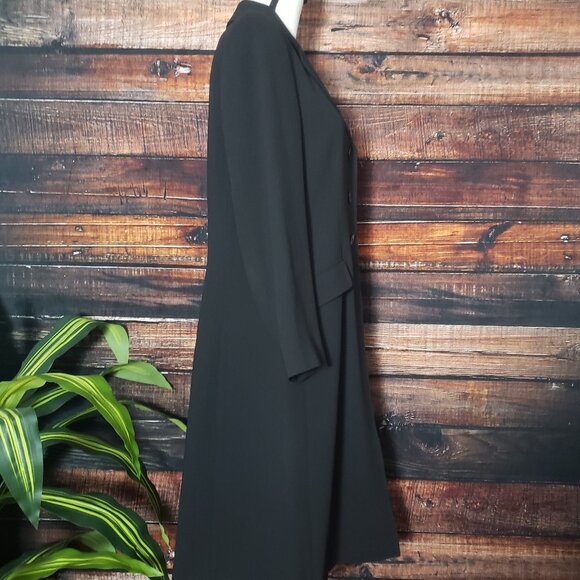 Jones New York Womens 8 Black Long Blazer Jacket Coat Lined Pockets 3 Button - Picture 6 of 9